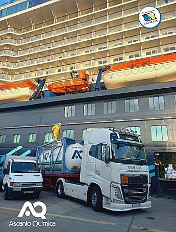 Operativa a la llegada de un crucero al Puerto de Las Palmas de Gran Canaria.