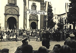 Imagen de la visita del general Franco a Teror en octubre de 1950.