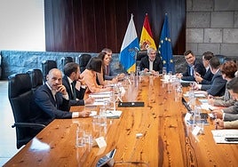 Imagen tomada durante el Consejo de Gobierno de este lunes en la capital tinerfeña.