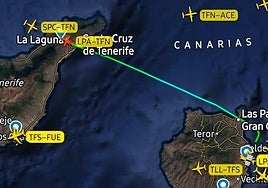 El vuelo que trasladó al bebé desde Gran Canaria a Tenerife.