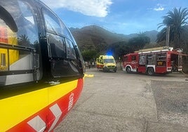 Parte de los medios de emergencias activados tras el accidente.