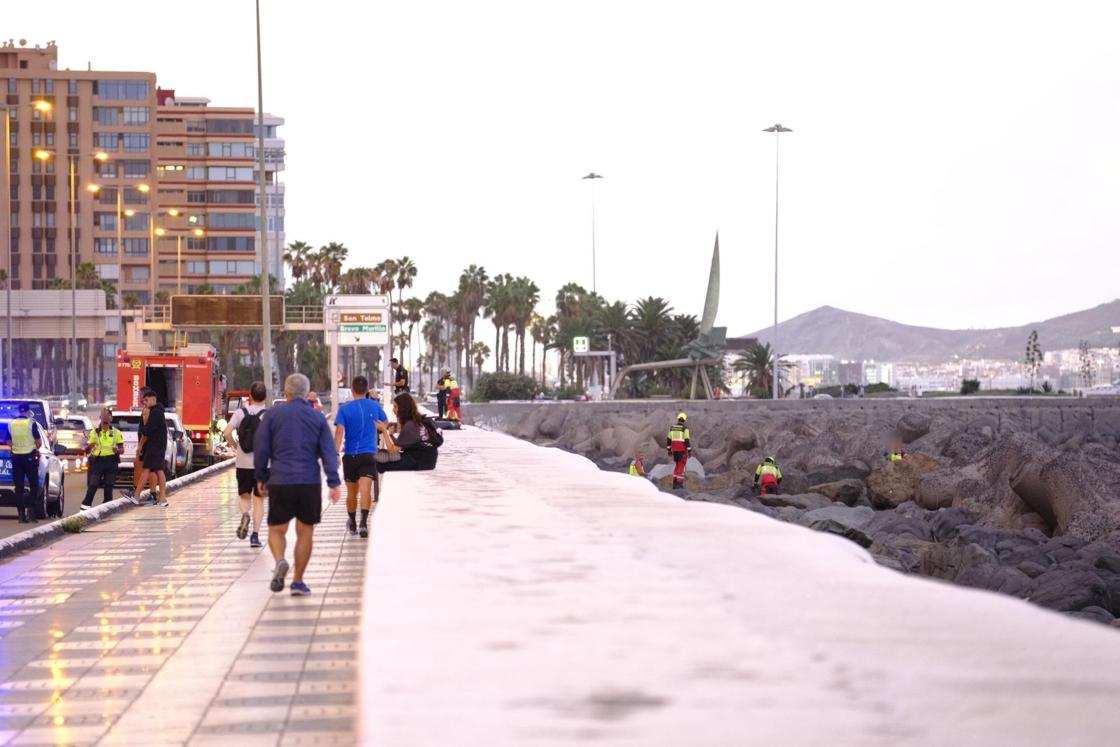 Las imágenes del lugar donde se encontraba el cadáver en Las Palmas de Gran Canaria