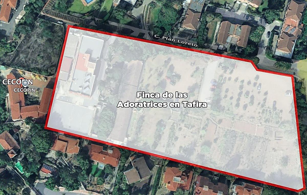 Vista de la parcela anexa al Cecopin que el Cabildo va a comprar a las Adoratrices.