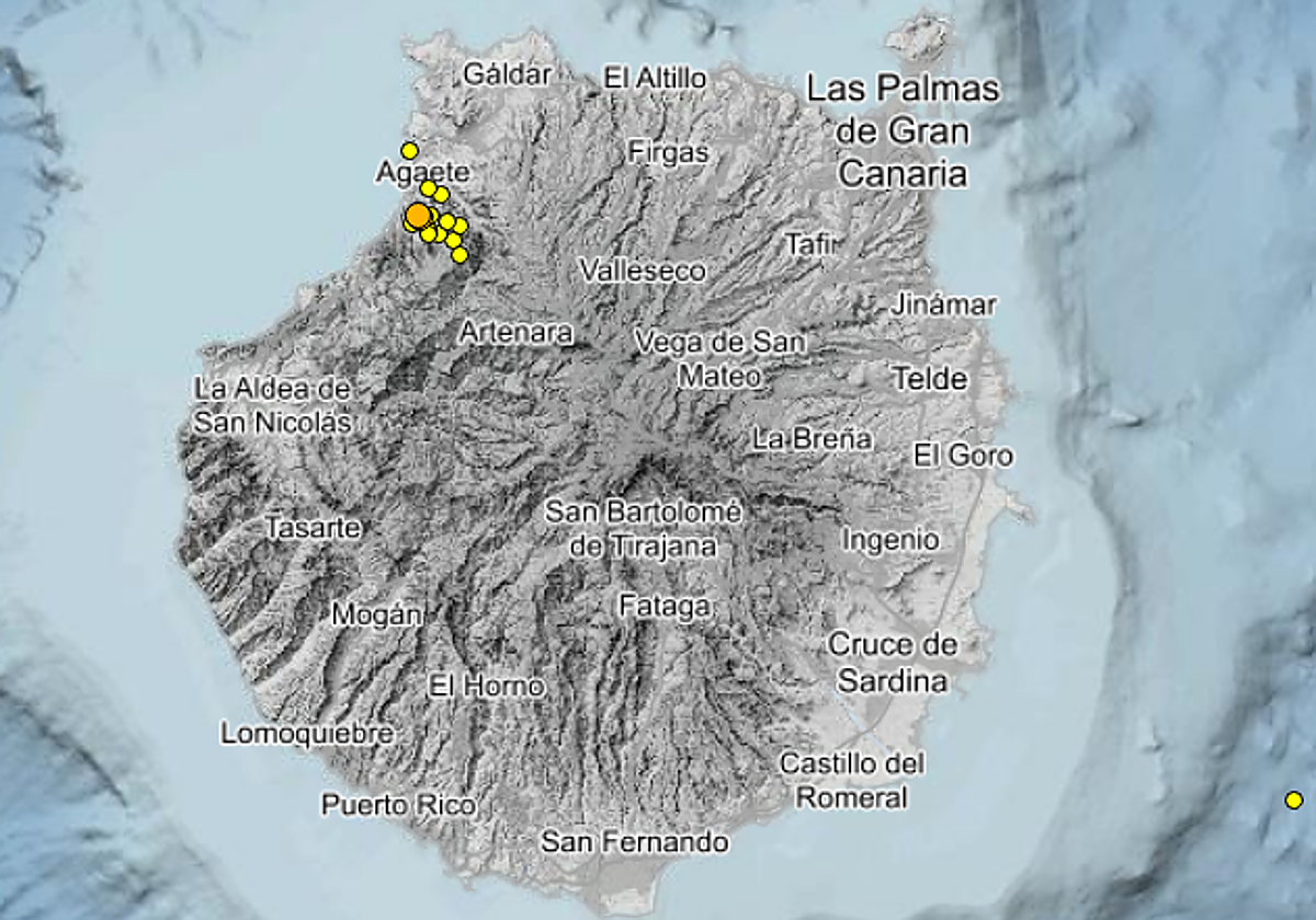 Seísmos localizados en esta zona desde el 28 de octubre hasta este viernes.