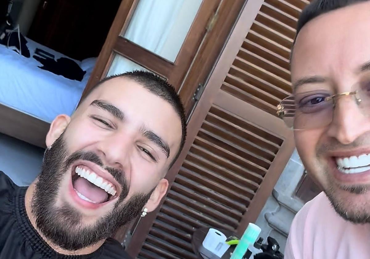 Imagen principal - Maikel Santos, el anfitrión perfecto de Manuel Turizo en Gran Canaria: «Nos quiere una pasada»