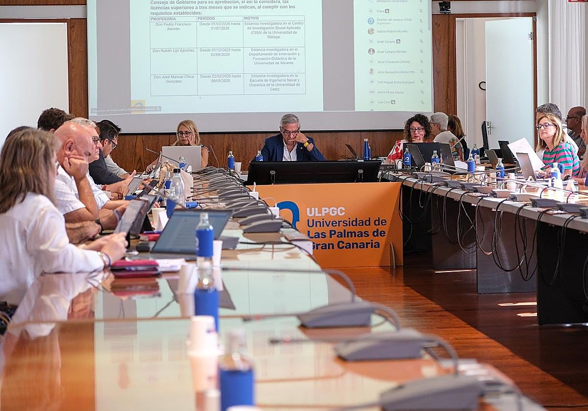 Consejo de Gobierno de la ULPGC celebrado este lunes.