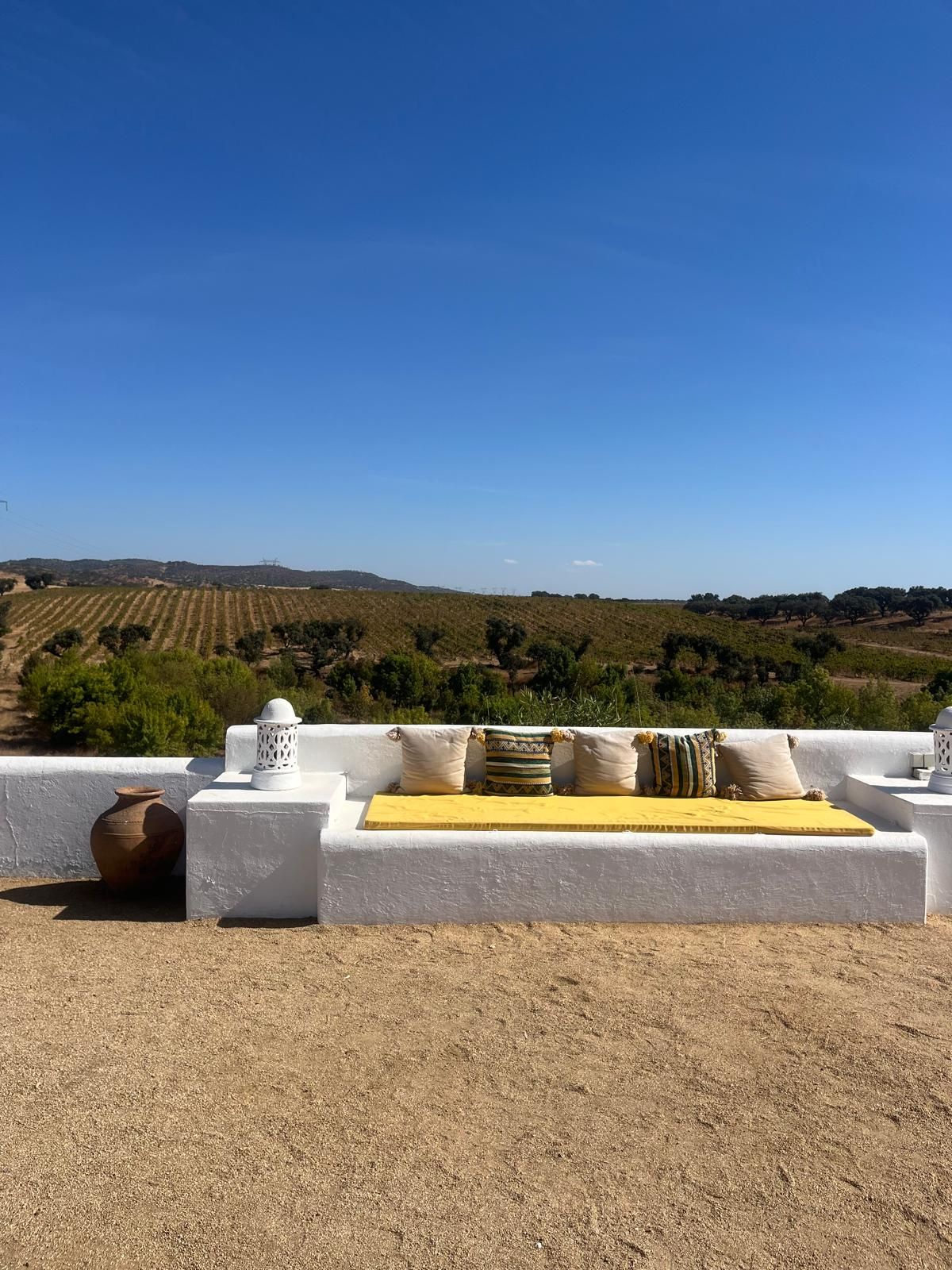 Vistas desdela finca rural y vinícola Herdade do Sobroso