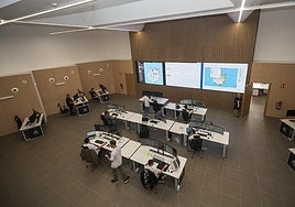 Vista de la sala principal del Centro de Control de la Movilidad de Gran Canaria.