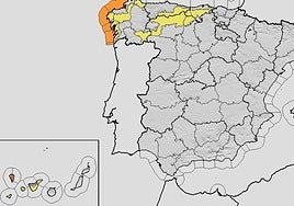 Mapa de avisos de la Aemet para el 12 de noviembre.