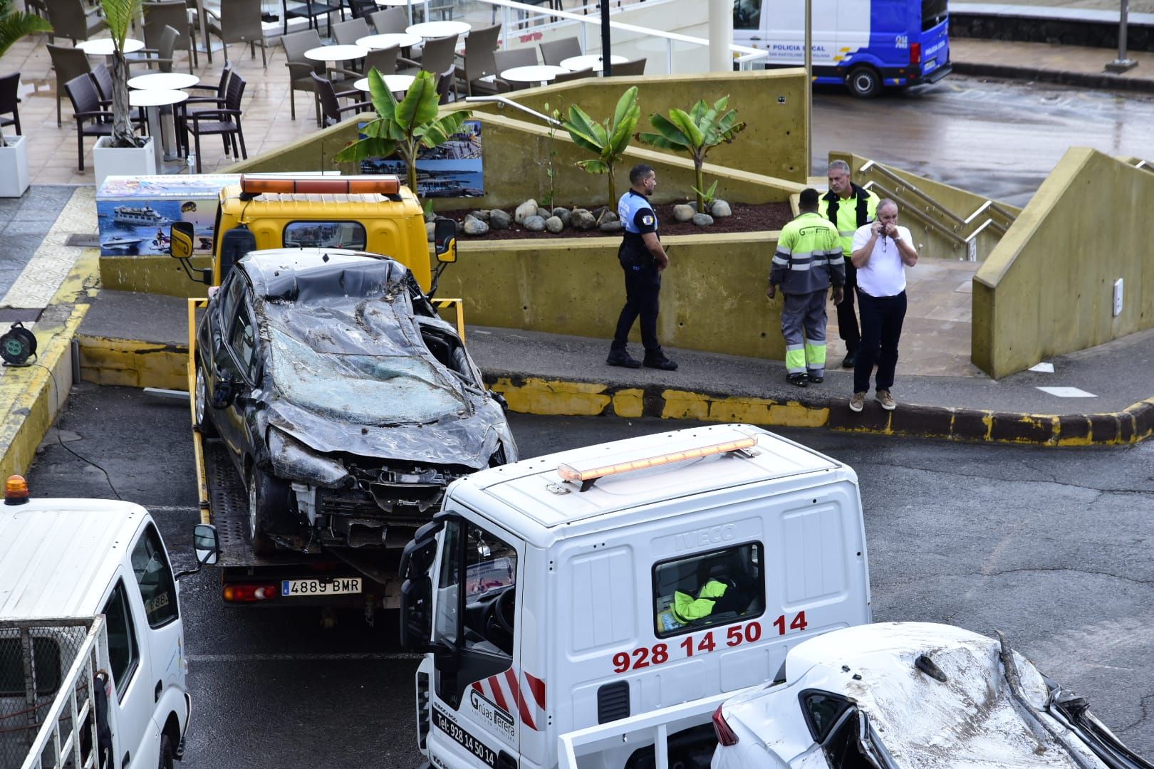 Así fue la caída del muro en San Bartolomé de Tirajana