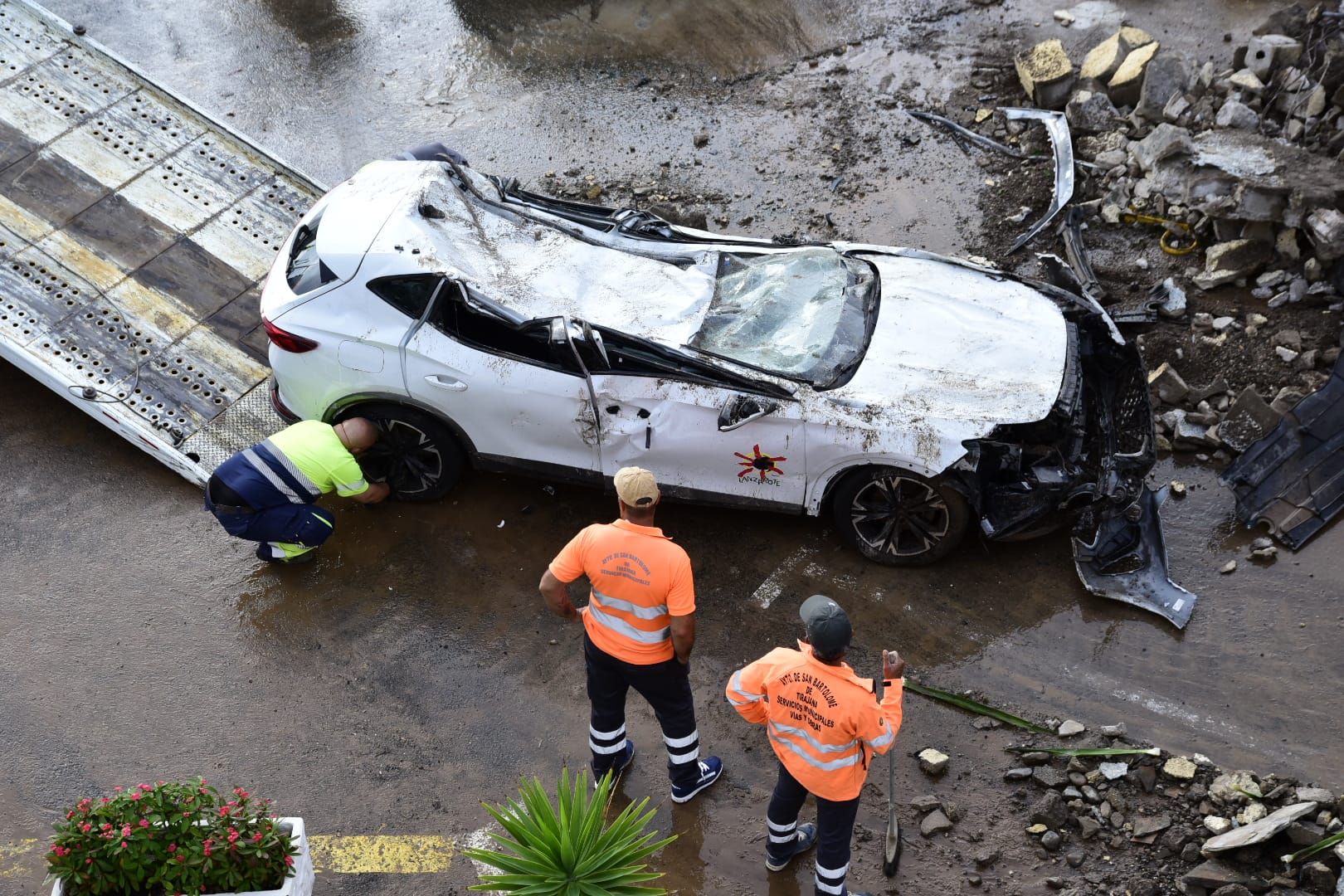 Así fue la caída del muro en San Bartolomé de Tirajana