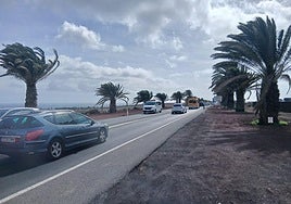 Circunvalación de Puerto del Carmen, este jueves a la tarde.