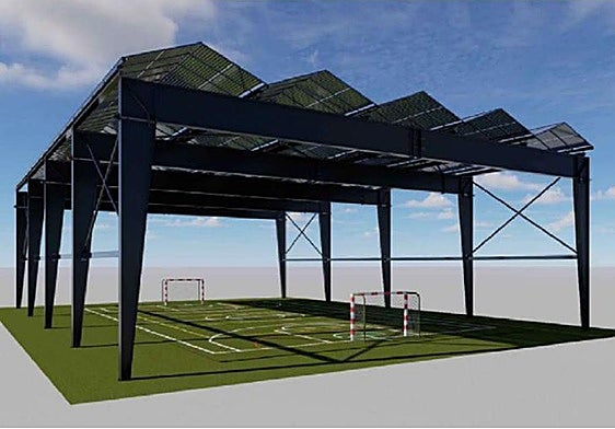 Así será la cubierta fotovoltaica que se instalará en el CEIP Profesor Rafael Gómez Santos de San Mateo.