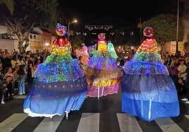 'Fiesta de la luz' en Agüimes, este sábado por la noche.
