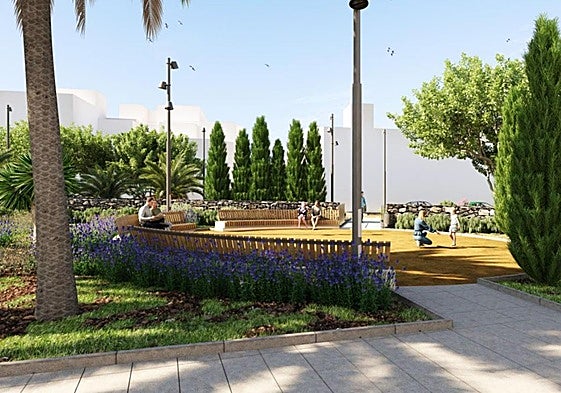 Infografía de la renovación del parque urbano Barranquillo.