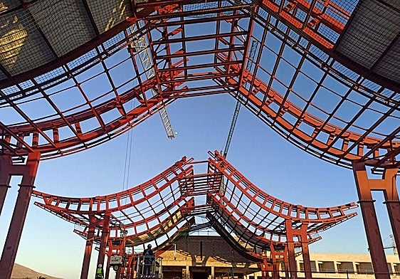 Detalle en construcción del Hotel Barceló.