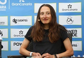 La ciclista canadiense Magdeleine Vallieres, en Gran Canaria.
