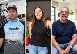 De izquierda a derecha: Fernando Lara, propietario de Cycla Canarias; Raquel Silva, al mando de la empresa Muebles Baratos Las Palmas y Óliver Alonso, al frente de la Escuela de masajes Begoña Ferrero.