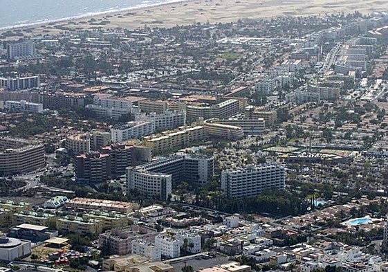 Vista de la zona turística de Playa del Inglés.