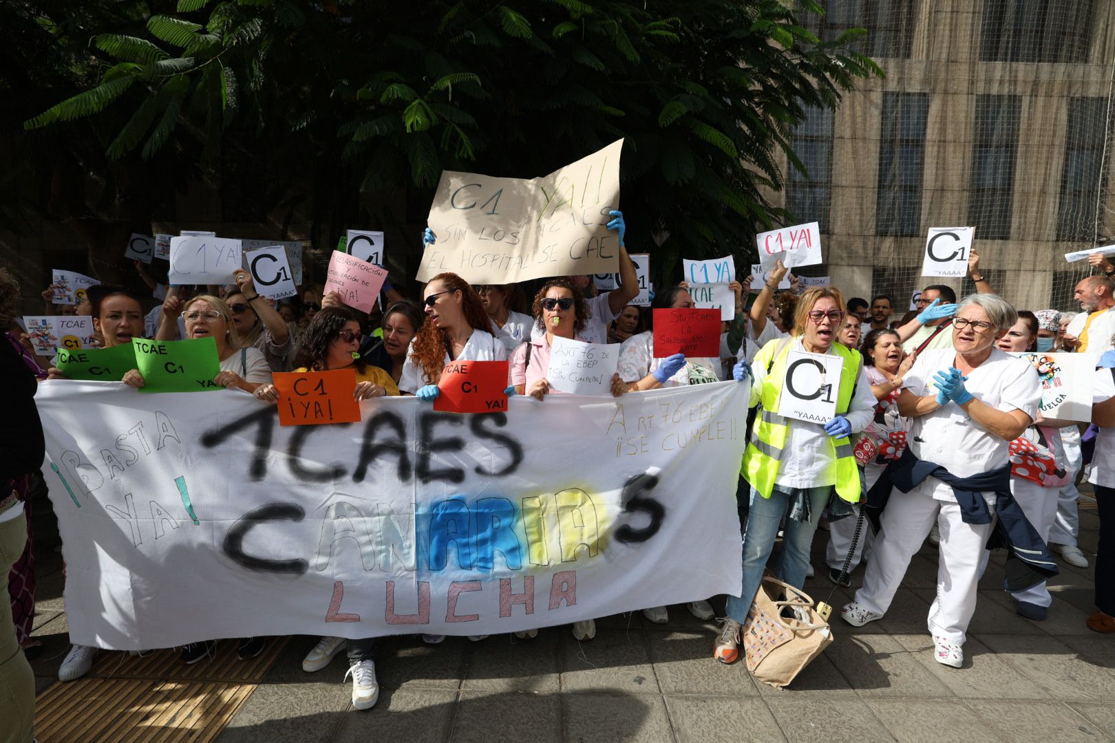 Imágenes de la huelga de los auxiliares de enfermería en el hospital Insular de Gran Canaria