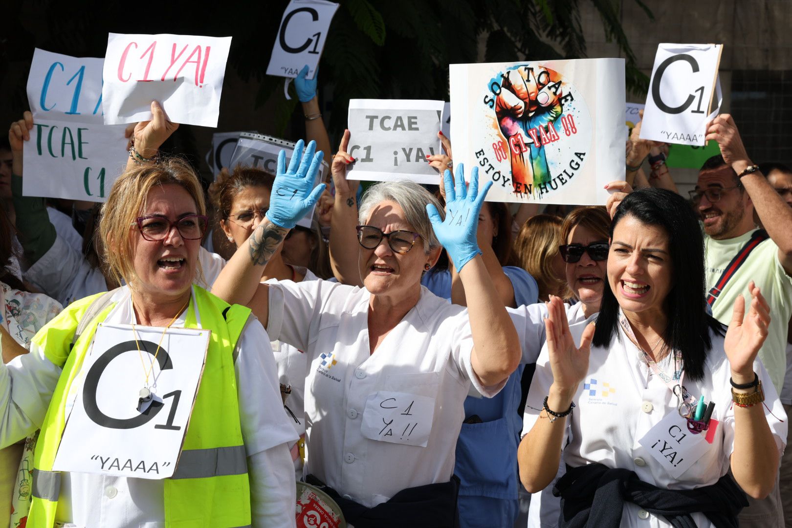 Imágenes de la huelga de los auxiliares de enfermería en el hospital Insular de Gran Canaria