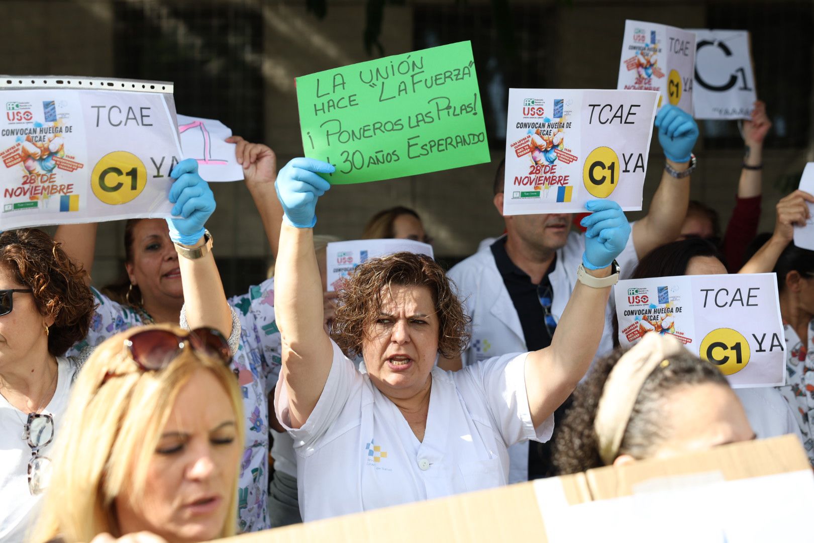 Imágenes de la huelga de los auxiliares de enfermería en el hospital Insular de Gran Canaria