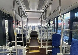 Interior de una de las guaguas de próximo estreno en Arrecife.