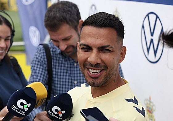 El jugador de la UD Las Palmas, Jonathan Viera, en la mañana de este jueves.