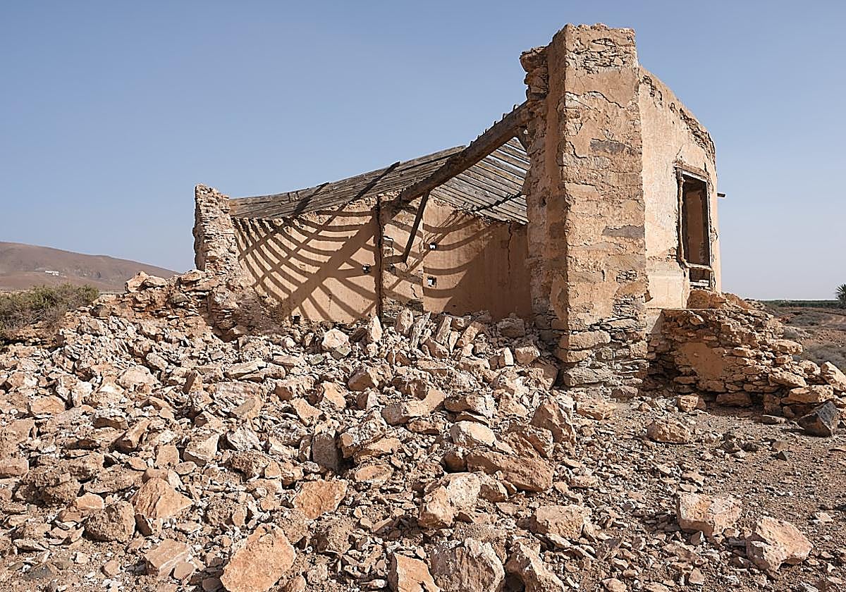 La ruina del taro de Teguerey, en el municipio de Tuineje, se aceleró en septiembre de 2022 con el paso de la tormenta Herminia.