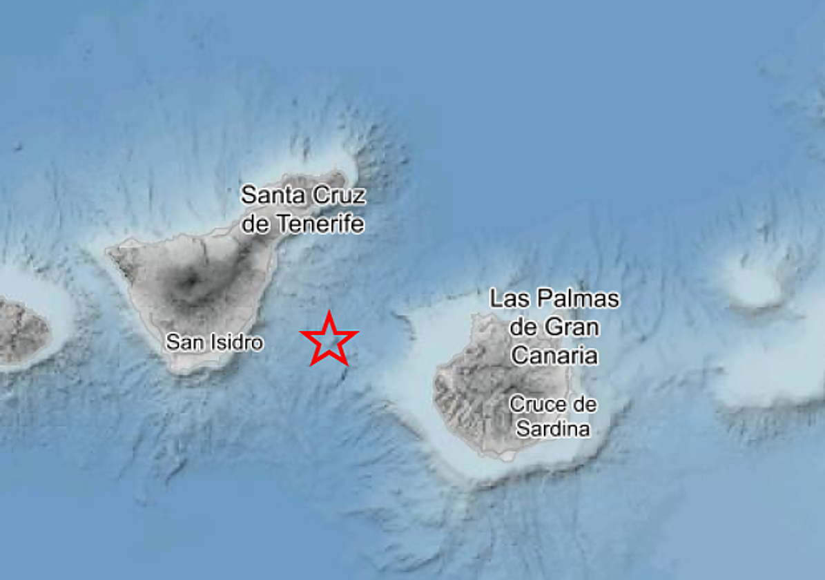 Los últimos tres terremotos se han producido entre Tenerife y Gran Canaria.