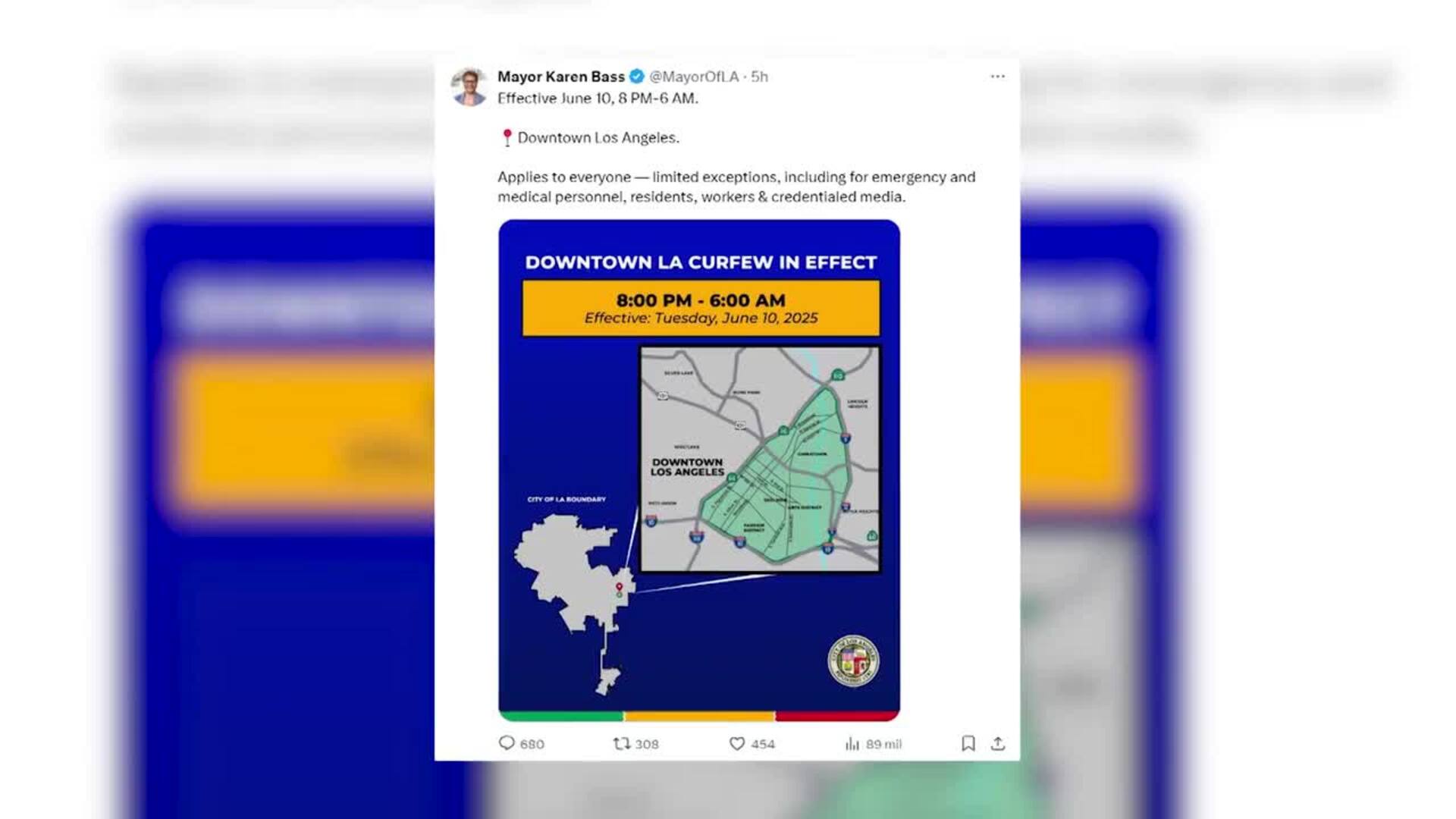 Decretado un toque de queda en el centro de Los Ángeles tras la detención de 197 personas