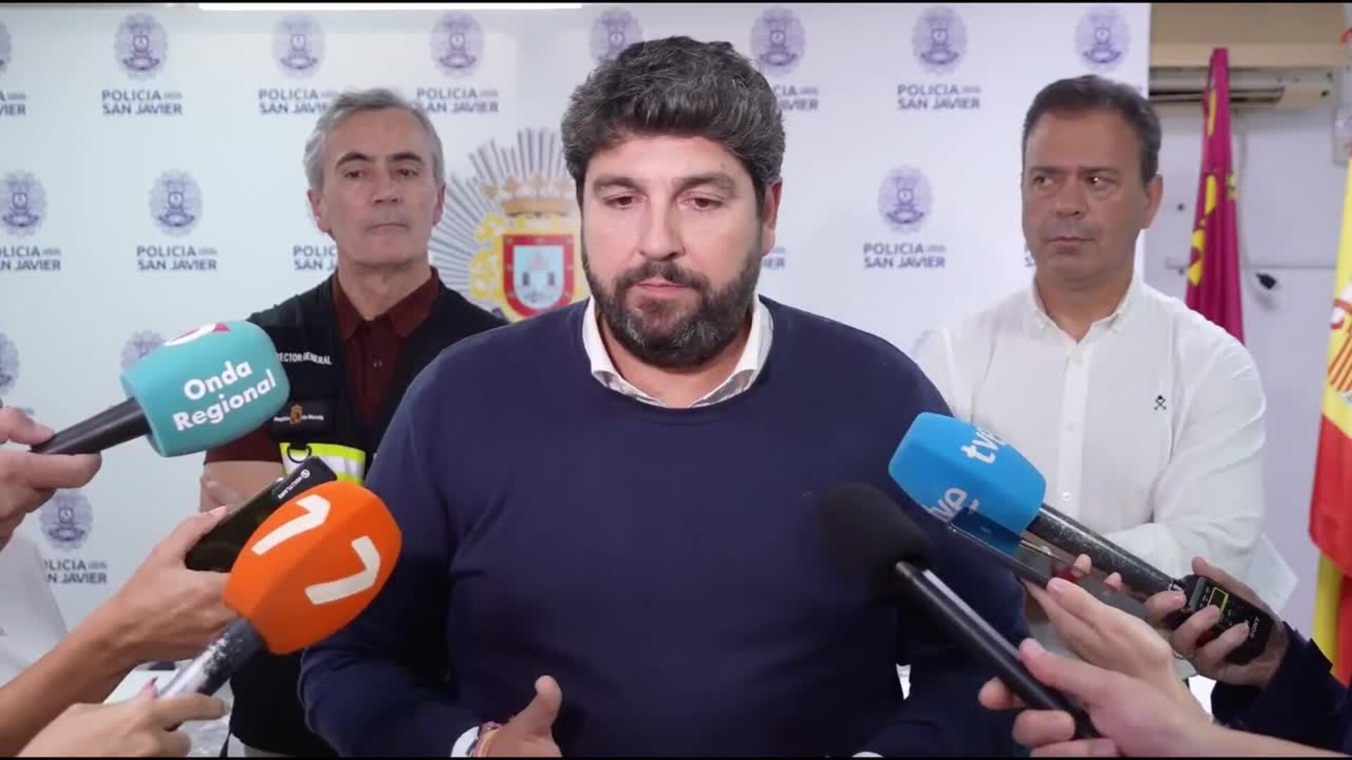 López Miras explica que las ramblas han arrojado hasta 100.000 litros por segundo