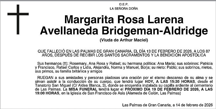 Margarita Rosa Larena Avellaneda Bridgeman-Aldridge