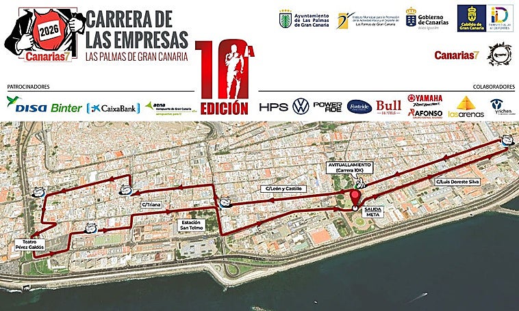 Recorrido de la CANARIAS7 Carrera de las Empresas 2026: calles, horario de salida y mapa de la carrera