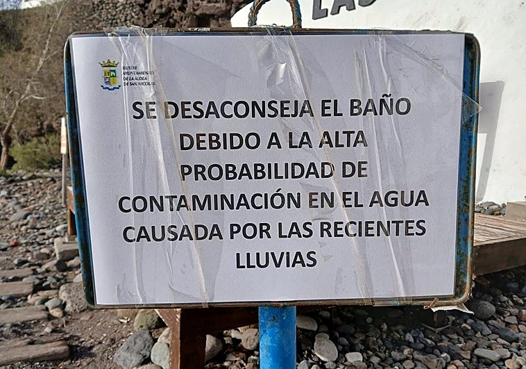 La Aldea desaconseja el baño en su playa por la contaminación producto de la borrasca Therese
