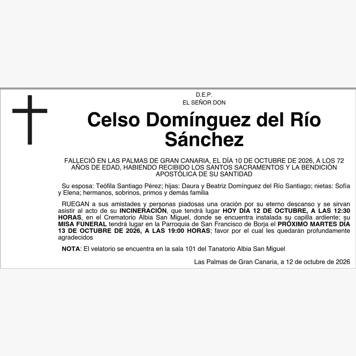 Celso Domínguez del Río Sánchez