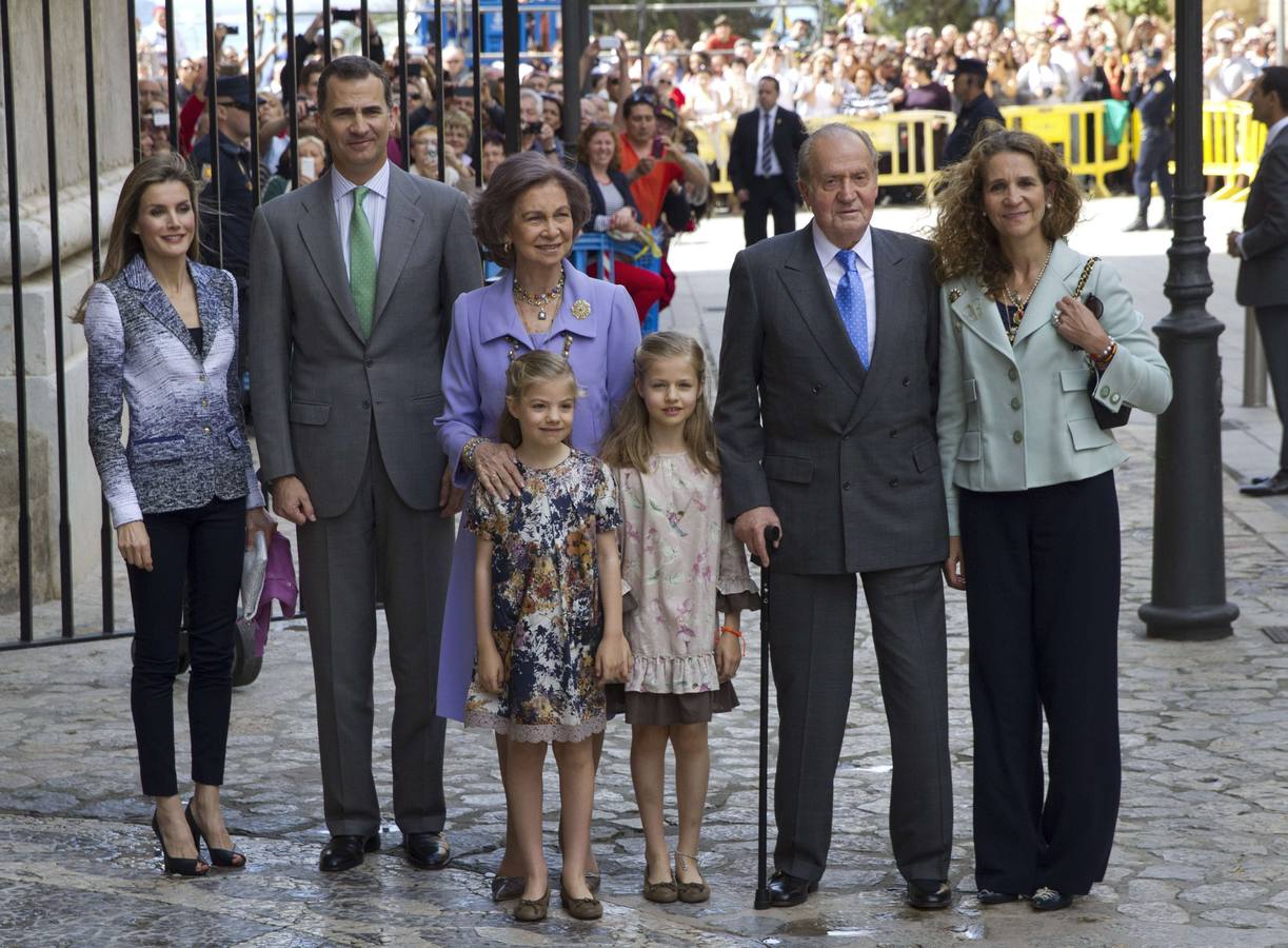 La Familia Real, en Semana Santa de este año.