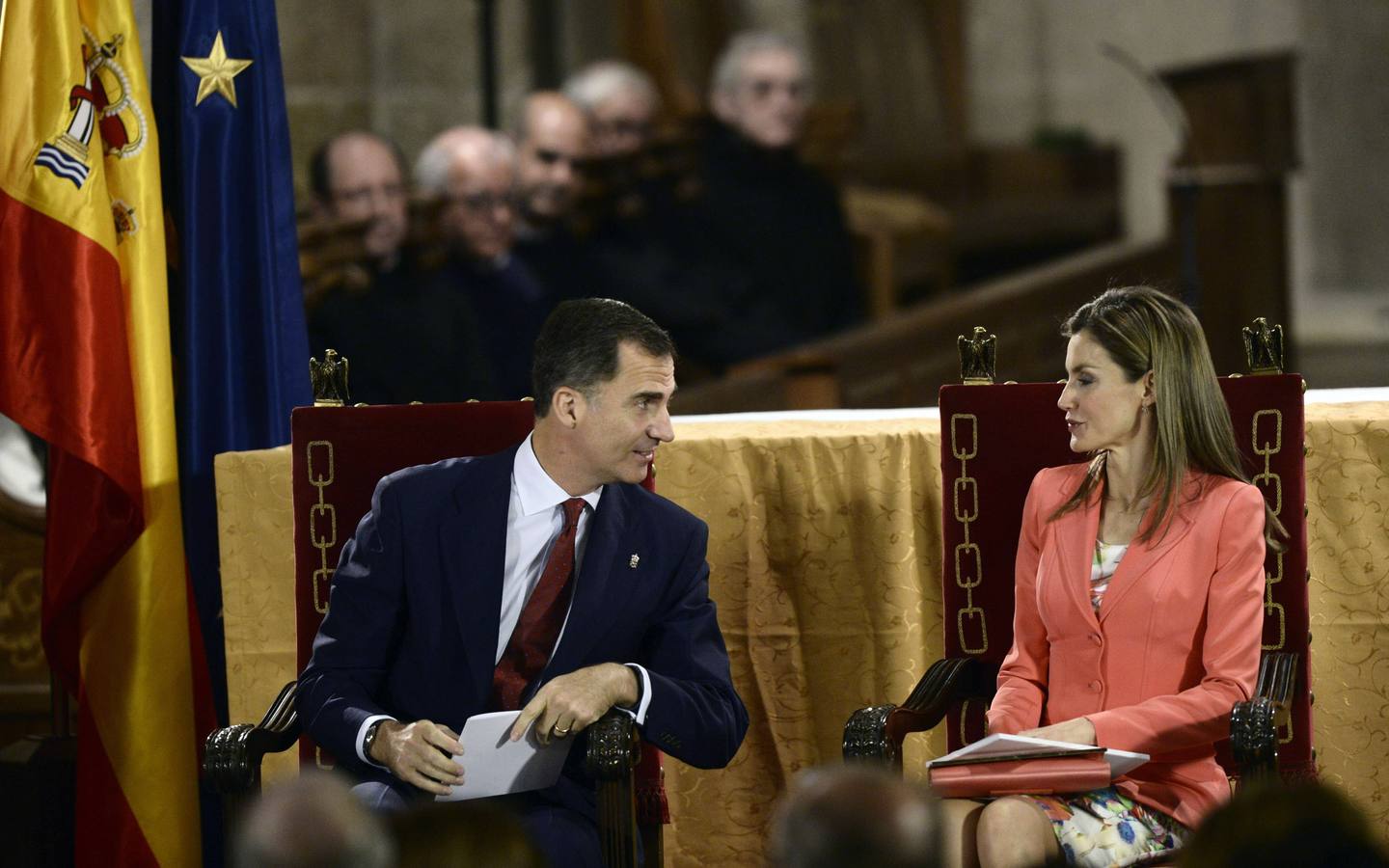 Los Príncipes de Asturias entregan el Premio Príncipe de Viana al historiador Tarsicio de Azcona