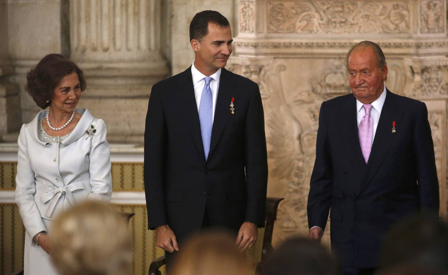 La Reina Sofía, el Príncipe Felipe y el Rey Juan Carlos.