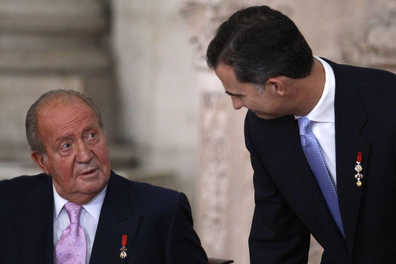 El Rey Juan Carlos y el Príncipe de Asturias.