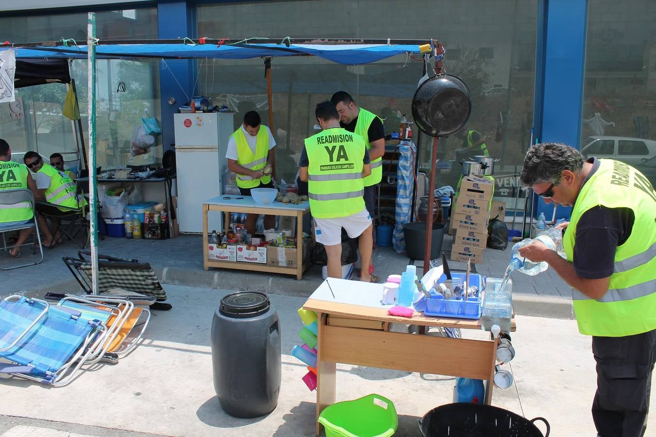 Fotos de la acampada de extrabajadores de Gamesa