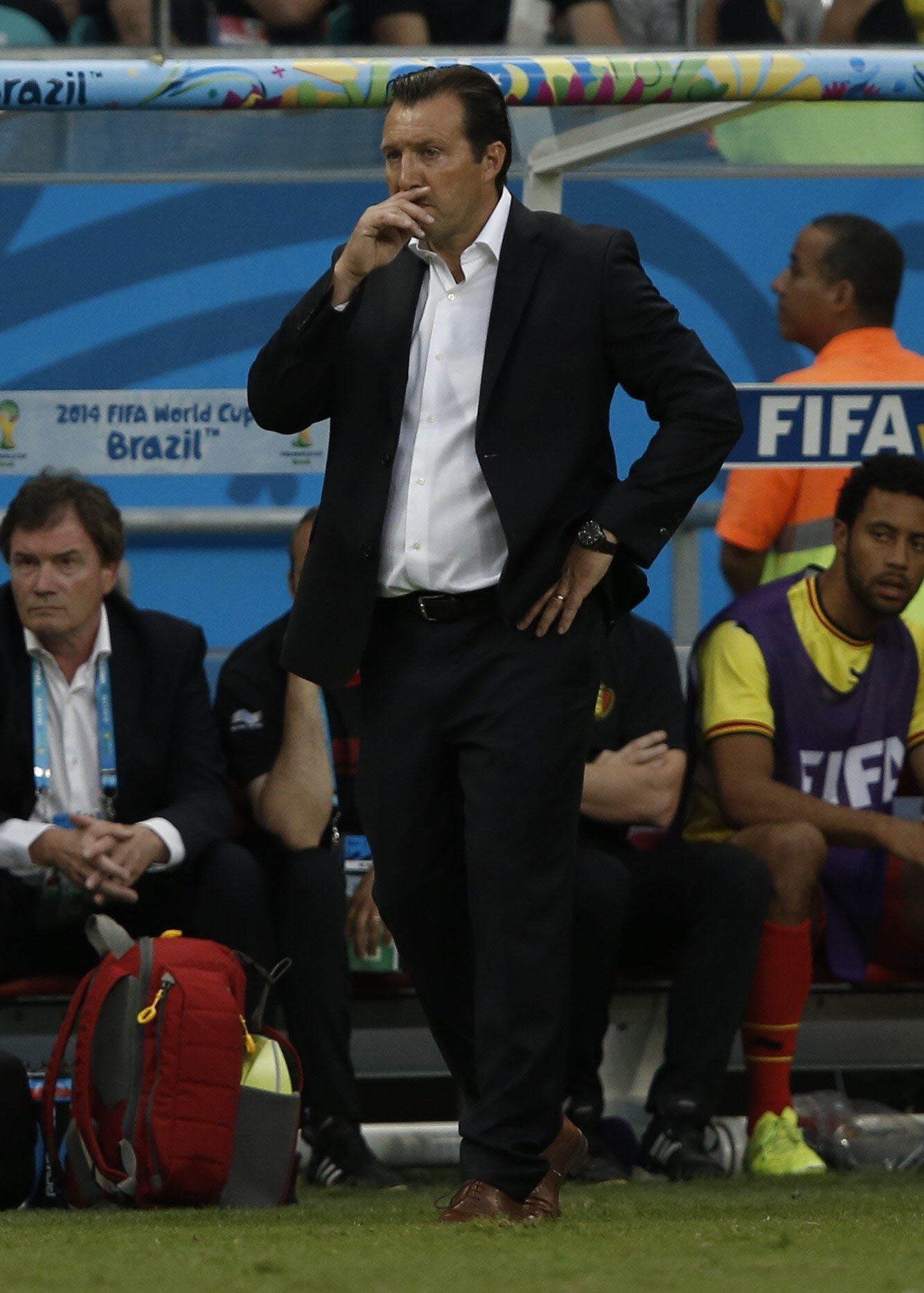 Marc Wilmots, durante el encuentro ante Estados Unidos.