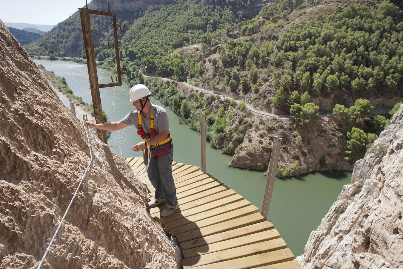 Fotos del avance de las obras en el Caminito del Rey