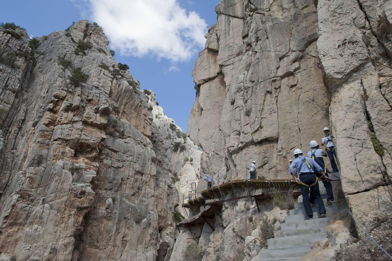 Fotos del avance de las obras en el Caminito del Rey
