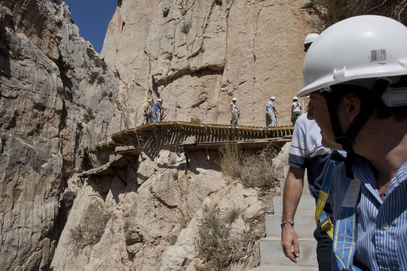 Fotos del avance de las obras en el Caminito del Rey