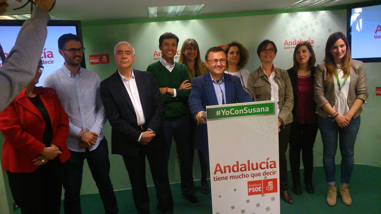 Sede del PSOE en Málaga tras la victoria de Susana Díaz.