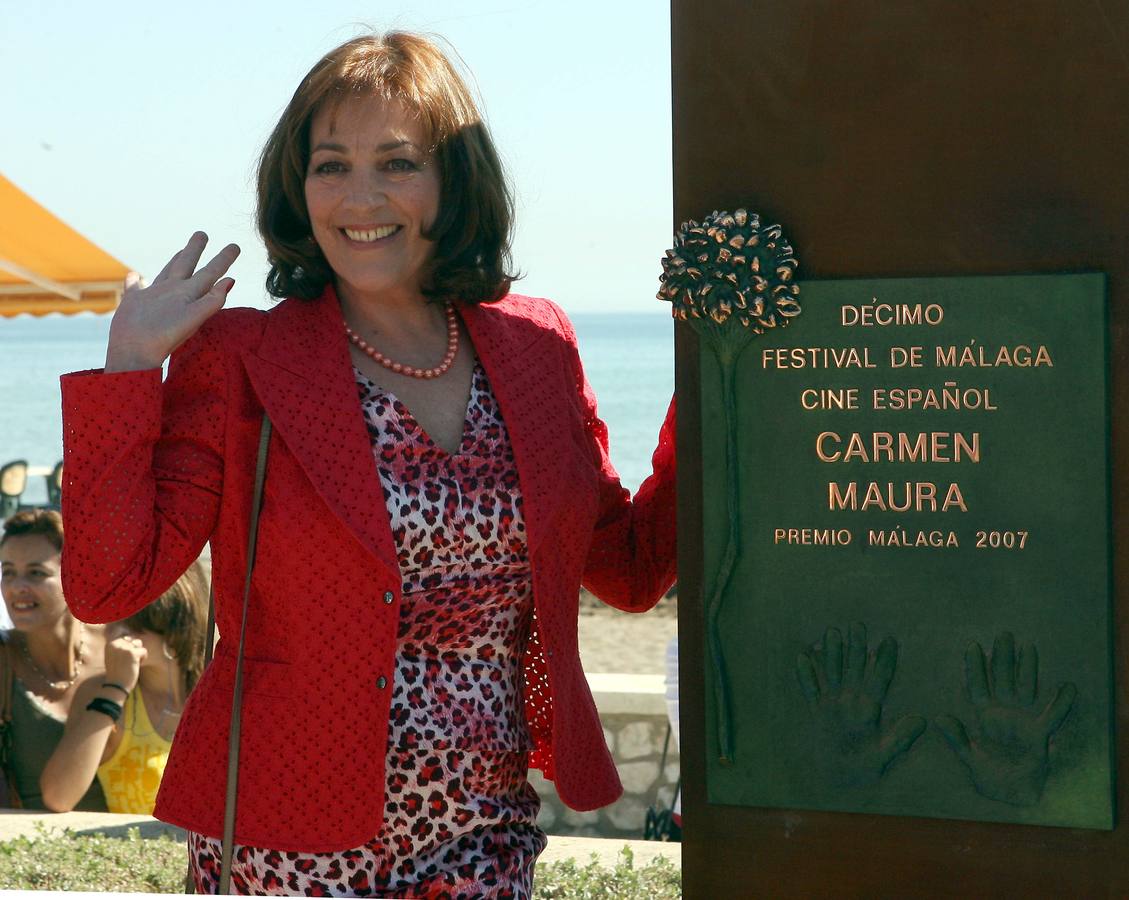 Carmen Maura, Premio Málaga, inaugura su monolito en 2007