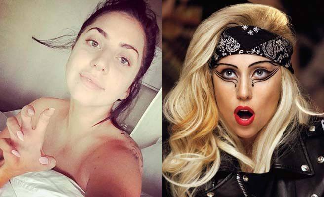 Lady Gaga. Personas como Mario Vaquerizo, Carmen de Mairena o Alaska pueden resultar irreconocibles sin tanto polvo en la cara