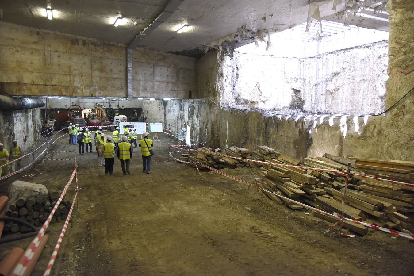 Las obras del túnel del metro en Callejones del Perchel, en imágenes