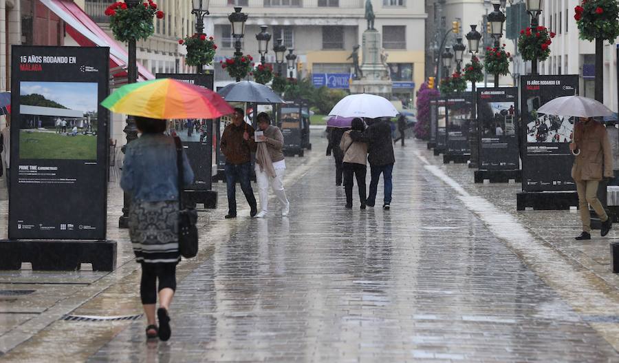 Fotos de la exposición de Málaga Film Ofiice en calle Larios